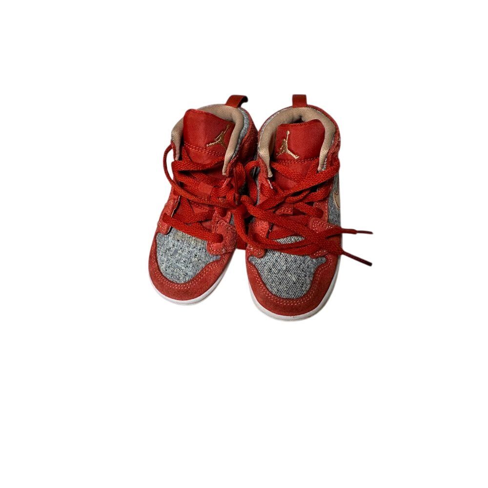 Air Jordan Red & Gray High Top‎ Baby Sneakers Athletic Basketball Shoes 7C